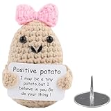 THXFUNAREA Lustige Positive Kartoffel Pocket Hug, Kreative Positive Kartoffel Puppe Geschenke Beste Freundin Geschenke glücksbringer für Freundin Kleine Geschenke für Frauen,mit einer Kartoffelbrosche
