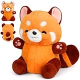 Mineup Roter Panda Kuscheltier, 23cm Red Panda Plush, Kawaii Panda Plüschtier, Kuscheliger Panda Plüsch, Roter Panda Plüschtier, Panda Puppen Kissen Geschenke für Kinder Weihnachten Geburtstag