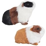 CARxlythic 2 Stück Süß Meerschweinchen Kuscheltier - Realistische Meerschweinchen Stofftier, Weich Kuscheltiere Puppe Spielzeug Dekor für Einschulung Geschenk Geburtstagsgeschenk