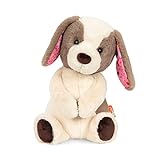 B. toys Kuscheltier Hund – Superweich mit langen Ohren – Plüschtier Welpe braun weiß, Baby und Kinder Spielzeug für Mädchen und Jungen ab 0 Monate