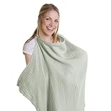 Stilltuch Stillschürze, Weicher und Atmungsaktiver Stillschal Baumwolle still schürze Stilltuch für Unterwegs, Still-Abdeckung Geschenke für Mutter (Khaki (Neutral)) (graugrün)