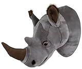Wagner 8006 - Plüschtrophäe Nashornkopf - lebensecht - XL - Plüschtier Trophäe Nashorn Plüsch