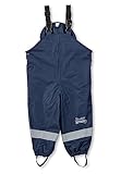 Sterntaler Regenhose gefüttert uni - Kinder Regenhose wasserdicht - Jungen Matsch- und Buddelhose mit verschweißten Nähten und elastischen Hosenträgern - Regenbekleidung warm - marine, Größe 92
