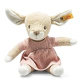 Steiff 242434 GOTS Raja REH - 26 cm - Kuscheltier für Babys – beige/rosa (242434), rosa 143 g