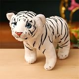 TROYSINC Tiger Kuscheltier, Tiger Plüschtier Plushies Weiches Tiger Stofftier Tiger Kissen Geschenk für Kinder Mädchen Jungen (26cm,Weiß)