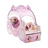 Disney Prinzessin Kutschen-Kleinkindbett, stabile Holzwerkstoff-Konstruktion, geschützte Seiten, Holzlatten, passend für 140 x 70 cm große Matratze (Matratze nicht im Lieferumfang enthalten)