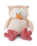 NICI 46089 Kuscheltier Owluna 80cm – XXL Plüschtier Eule für Mädchen, Jungen & Babys – Extra Großes Stofftier zum Kuscheln, Spielen und Schlafen, BEIGE/ROT