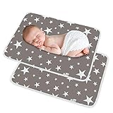 SACONELL Baby Wickelunterlage 2 Stück, Tragbar wickelunterlage Unterwegs 50x70cm, Baby Unterlage Wasserdicht für Babys und Kleinkinder(2 Grau)