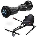 BE COOL Hoverboard 6.5' mit Sitting Bull Kartsitz – Balance Board & Kart Set – 12 km/h, 300W Motor, LED-Beleuchtung, bis 100 kg belastbar