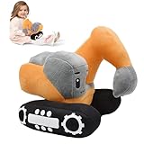 KQWVZ Kinder Plüsch Bagger, 26 * 23cm Plüsch Bagger Spielzeug, Bagger Kissen Plüschtier, Ausgestopftes Bagger Plüschtier,Cartoon-Plüschtier Für Mädchen Und Jungen, Entzückende Stoffpuppen