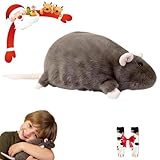 EastHedge Chonky Rat Plushies, 90 cm große Riesenratte, Dickes Kuscheltier, niedliches rundes Plüschtier zum Schmusen und Dekorieren (Braun,35cm)