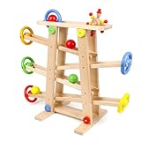 KABENFIS Holz Ramp Race Tracks Holz Gleiter Track Set Pädagogisches Spielzeug für Kinder
