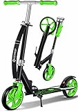 KESSER® Scooter Roller Kinderroller Cityroller Tretroller Kickroller, für jedes Alter, Höhenverstellbar bis 190cm, bis zu 100kg,Klappmechanismus, Inkl. Tragegurt, Kickscooter, Spider (Green)