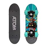 Atom 17' Skateboard | Skateboard für Anfänger oder Profis | Kinder- und Teenager-Skateboard aus Ahorn mit 3' PP-Achsen | Mini Cruiser Komplettboard | Geeignet für alle ab 5 Jahren