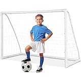 COSTWAY 180x120cm Kinder Fußballtor für Spiele und Training von Kindern und Teenagern ab 6 Jahren, Fussballtor UPVC Fußballtraining inkl. Tragetasche