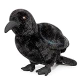 Krähen Kuscheltiere - Realistisches stehendes schwarzes Raben Plüschtier 10 Zoll, weiches Plüschtier Krähe Wildtier Puppen, süßes kleines Vogel Raben Plüsch als Geschenk für Ihre Freunde