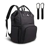 Pipi bear Wickelrucksack Tasche Wasserdichte Baby Wickeltasche Coole Mama Rucksack Organizer Große Kapazität (Schwarz)