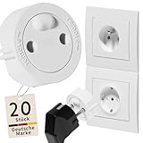 Safetydad Steckdosenschutz – 20 Stück Kindersicherung für Steckdosen Typ E/F – Vollständige Abdeckung gegen Stromschlag, Steckdosen Staubschutzhülle, ohne Werkzeug abnehmbar – Baby Sicherheit & Hausti