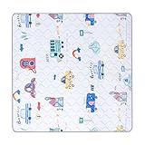 FREEAMG 127x127CM Krabbelmatte Baby, 2 cm Dicke Spielmatte Baby, rutschfeste Krabbeldecke, Maschinenwaschbare Babymatte Kindermatte (Autos Design)