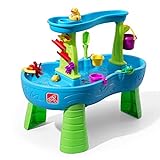 Step2 Rain Showers Wasserspieltisch | Großer Wassertisch mit 13-teiligem Zubehörset | Garten Wasser Spieltisch für Kinder in Blau und Grün