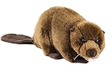 Kuscheltier Biber 25 cm (40cm mit Schwanz) liegend braun Nager Plüschbiber Nagetier Plüschtier Uni-Toys