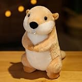 AQCQDQ Murmeltier Kuscheltier, Murmeltier Plüschtier Otter Plüschtier, Biber und Murmeltier Puppe Große Mater Simulation Biber Plüschtiere, Murmeltier Stofftier für Kinder und Baby (Murmeltier-Beige)