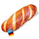 Feluna XXL Baguette-Kissen Brotkissen; Plüsch Kuschel-Kissen Toast-Brot Stoffkissen; Deko & Kuscheln mit Französischen Baguette; Brotform Pillow; Sofakissen & Zierkissen (80 cm)