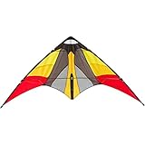 HQ Design - Cirrus Ruby Lenkdrachen Zweileiner Flugdrachen Leichtwind Beginner-Fortgeschritten ab 10 Jahren, 51x115cm, inkl. 25kp Dyneemaschnüre 2x25m auf Winder mit Schlaufen, 1-7 Bft