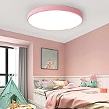 BTLINK LED Deckenleuchte 36W Flach Rund Rosa Deckenlampe Ø40CM Modern Warmweiß 3000K Kinderzimmer Lampe für Schlafzimmer Büro Wohnzimmer Küche Keller Balkon Ultra Dünn 4CM