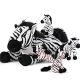 MorisMos 64cm riesen Zebra Kuscheltier XXL mit 4 Baby im Bauch, groß Plüschpferd XXL, Flauschiger Stofftier Plüschtier Zebra Geschenk für Kinder