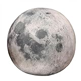 Uixxducc Planet Kuscheltier Sternkissen, Sonne,Mond,Mars und Erde Plüschkissen, Universum-Serie Plüschtiere Zierkissen Sofakissen Dekokissen für Kinderzimmer Schlafzimmer (Mond,27cm)