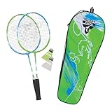 Talbot-Torro Kinder Badminton-Set 2-Attacker Junior, 2 verkürzte Schläger 53cm, 2 Federbälle, in wertiger Tasche, 449410