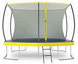 Zero Gravity Trampolin Outdoor oval, TÜV-geprüft, Komplettset inkl. Leiter, Aufbauvideo, Outdoor Trampolin für Kinder & Erwachsene mit innenliegendem Sicherheitsnetz