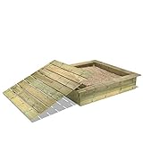 WICKEY Sandkasten Holz Sandkiste King Kong 145x145 cm mit Deckel