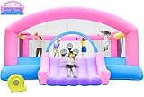 DIYJOTOFUN hüpfburg Kinder mit rutsche und kletterwand, hüpfburg gebläse inklusive, innen und außen hüpfmatratze für Kinder Bouncy Castle 3-10 Jahre 274 x 310 x 218 cm Outdoor hüpfburgen (Große)