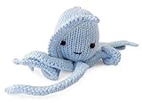 Purity Hand-Knitted Octopus Soft Toy made from Organic Cotton (Pale Blue)