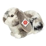 Teddy Hermann 93733 Widderkaninchen grau-weiß gescheckt 23 cm, Kuscheltier mit idealem Recyclinganteil (Füllmaterial)