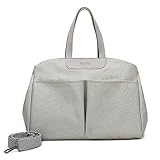 Vllcsla Wickeltasche Kinderwagen Damen Wasserdicht, Grau, Baby Taschen für Mama Papa, Elegante Wickeltasche Große, mit 2 Kinderwagen Haken & Isoliertasche, 38x15x27 cm, Multifunktions, Universal