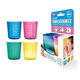 Babycup – Erste Trinklernbecher für Kinder, 100% recycelbar und biologisch abbaubar, BPA-frei, 4 Stück, 50 ml (mehrfarbig)