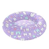 Haustier-Hundebett Donut-Kuscheltier flauschiges orthopädisches Hundebett für mittelgroße Haustiere zum Schlafen M niedliche Zähne und Gegenstände Zahnpflege auf Lila
