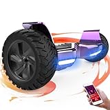 GeekMe Hoverboards Offroad 8.5 Zoll, SUV Hoverboards mit APP, Bluetooth Lautsprecher, Doppelmotor, LED Lichter, All Terrain Hoverboards für Kinder und Erwachsene