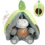 Gobesty Atmendes Kuscheltier, Esel Kuscheltier mit Atembewegung und Musik, Weiches Schlafender Plüsch Esel mit Warmem Licht, Schlummer Kuscheltiers für Neugeborene und Junge Mütter (Avocado)