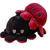 KUNSTIFY Oktupus XXL Stimmungs Kuscheltier Durchmesser 30cm Oktopus Plüsch wenden Mood Octopus Plüschtier Kuscheltier groß riesen Geschenke für Frauen Beste Freundin Kinder