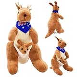 PLNVNVP Känguru Plüschtier, Niedliches Plüschtier Spielzeug, Känguru Familie, 32cm