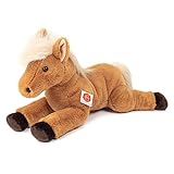 Teddy Hermann 90275 Pferd liegend 48 cm, Kuscheltier, Plüschtier mit recycelter Füllung