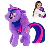 Lila Pony Kuscheltier,20cm Rainbo Dashs Kuscheltier Rainbow Plüschtier,Fluttershy Rainbow Dash Plush,Little Pony Lila Plüschtiere Einhorn Puppe Geschenk für Kinder