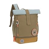 LÄSSIG Kindergartenrucksack Kinderrucksack Rolltop mit Brustgurt wasserabweisend, 11 Liter/Mini Rolltop Backpack Nature Oliv