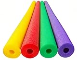 4er-Pack Schwimmnudel für Erwachsene - Lange Schaumstoff Poolnudel - Schwimmhilfe Strand & Wasserspiele - Wasserspielzeug - Wassernudel (Gelb + Rot + Grün + Lila)