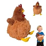 WDKXCN Huhn Kuscheltier, 26CM Huhn Plüschtier, Simuliertes Tier Hahn Kuscheltier, Super Weiche Huhn Spielzeug, Niedlichen Kuscheltiers Huhns, Plüsch Huhn Spielzeug Geschenk for Kinder