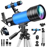 Teleskop Astronomie für Kinder Erwachsene, 70mm Aperture Tragbares Telescope Astronomisches Refraktor Teleskope für Kinder Anfänger mit Stativ, Mondfilter Telefon Adapter